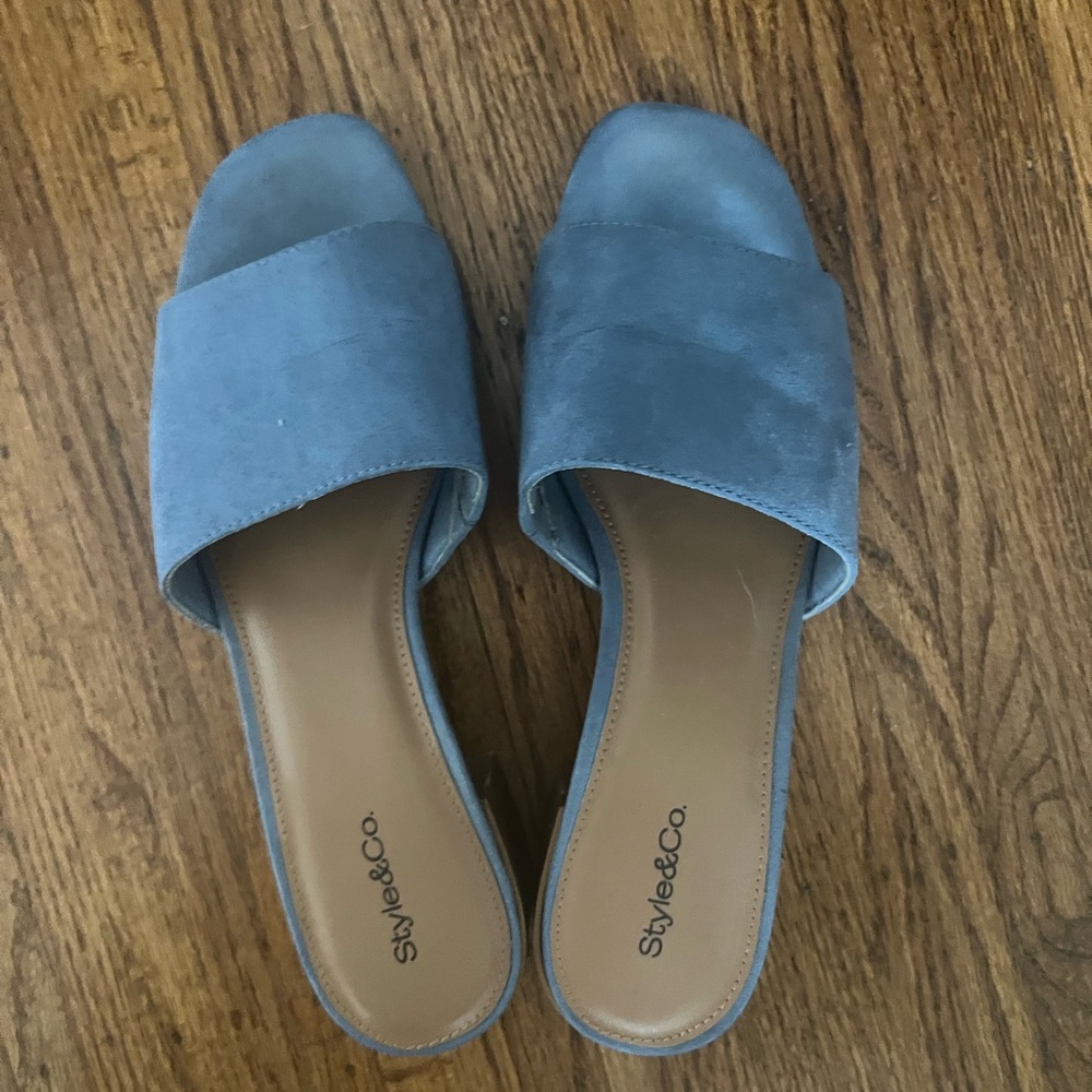 Style & Co. Blue Women's Slide Sandals, size 8.5